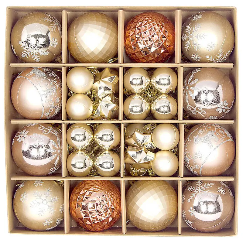 Cross-Border Christmas Balls 44PCs 3-6cm Electroplated — feature 14
