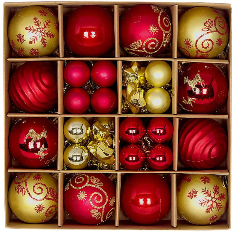 Cross-Border Christmas Balls 44PCs 3-6cm Electroplated — feature 9