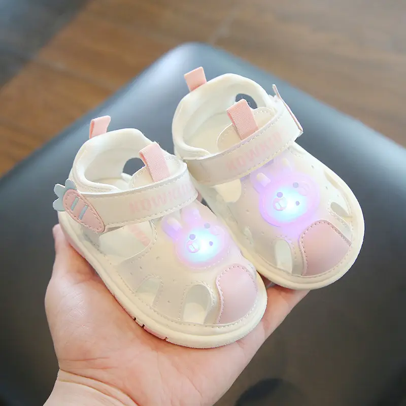 Baby Cartoon LED Sandals for Girls 0-2Yr Soft Leather