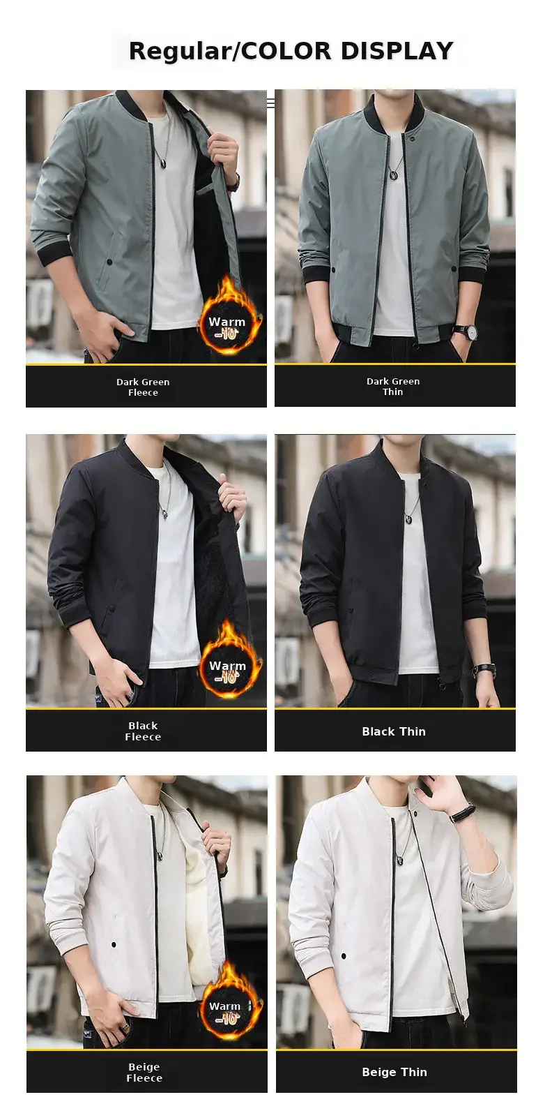 Men's 2023 Thin Grey Bomber Jacket Korean Style — feature 6