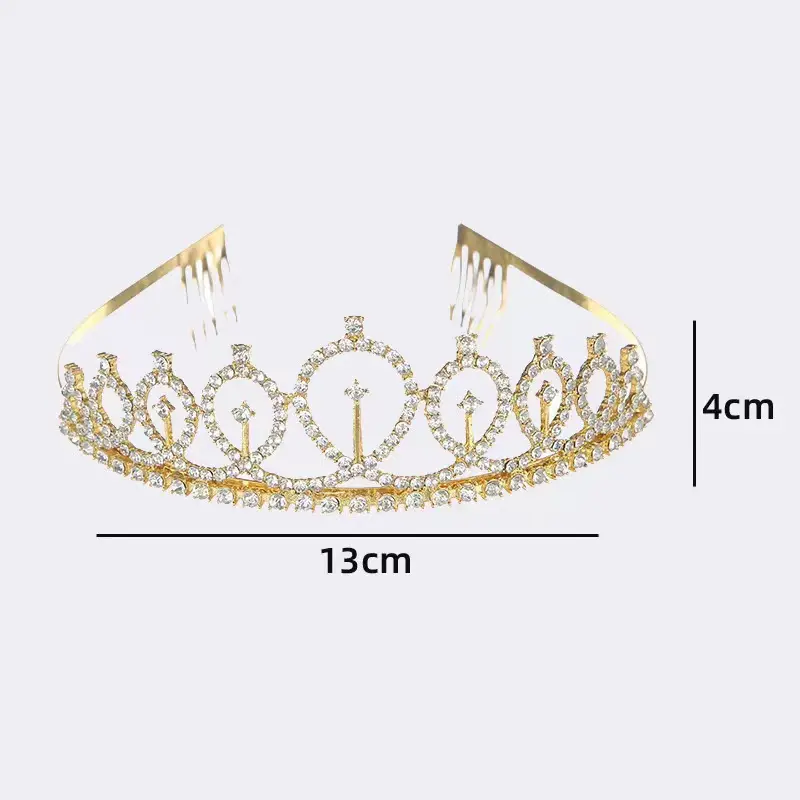 Rose Gold Rhinestone Bridal Party Crown Headband
