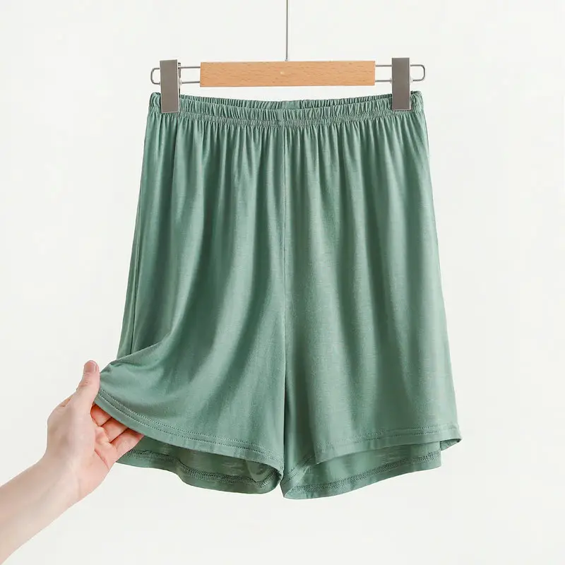 Women's Pink Modal Shorts Summer Plus Size Loose Pajama Pants
