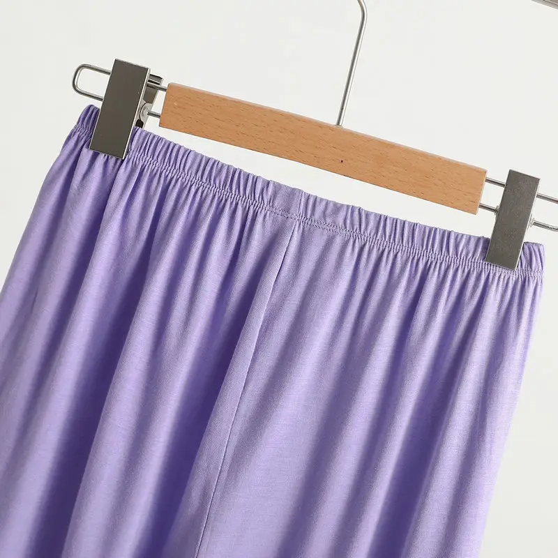 Women's Pink Modal Shorts Summer Plus Size Loose Pajama Pants — feature 11