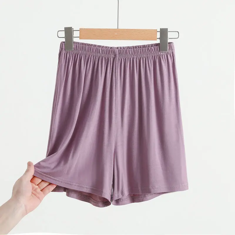 Women's Pink Modal Shorts Summer Plus Size Loose Pajama Pants — feature 20