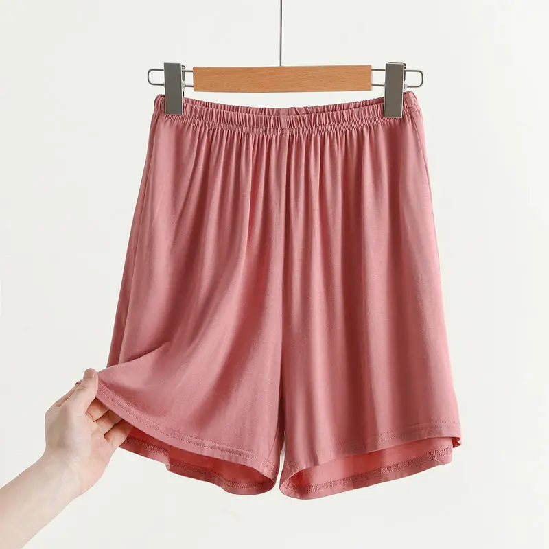 Women's Pink Modal Shorts Summer Plus Size Loose Pajama Pants