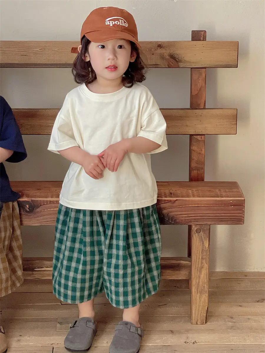 Baby Girls Plaid Wide Leg Pants Cotton Linen 2025 — feature 2