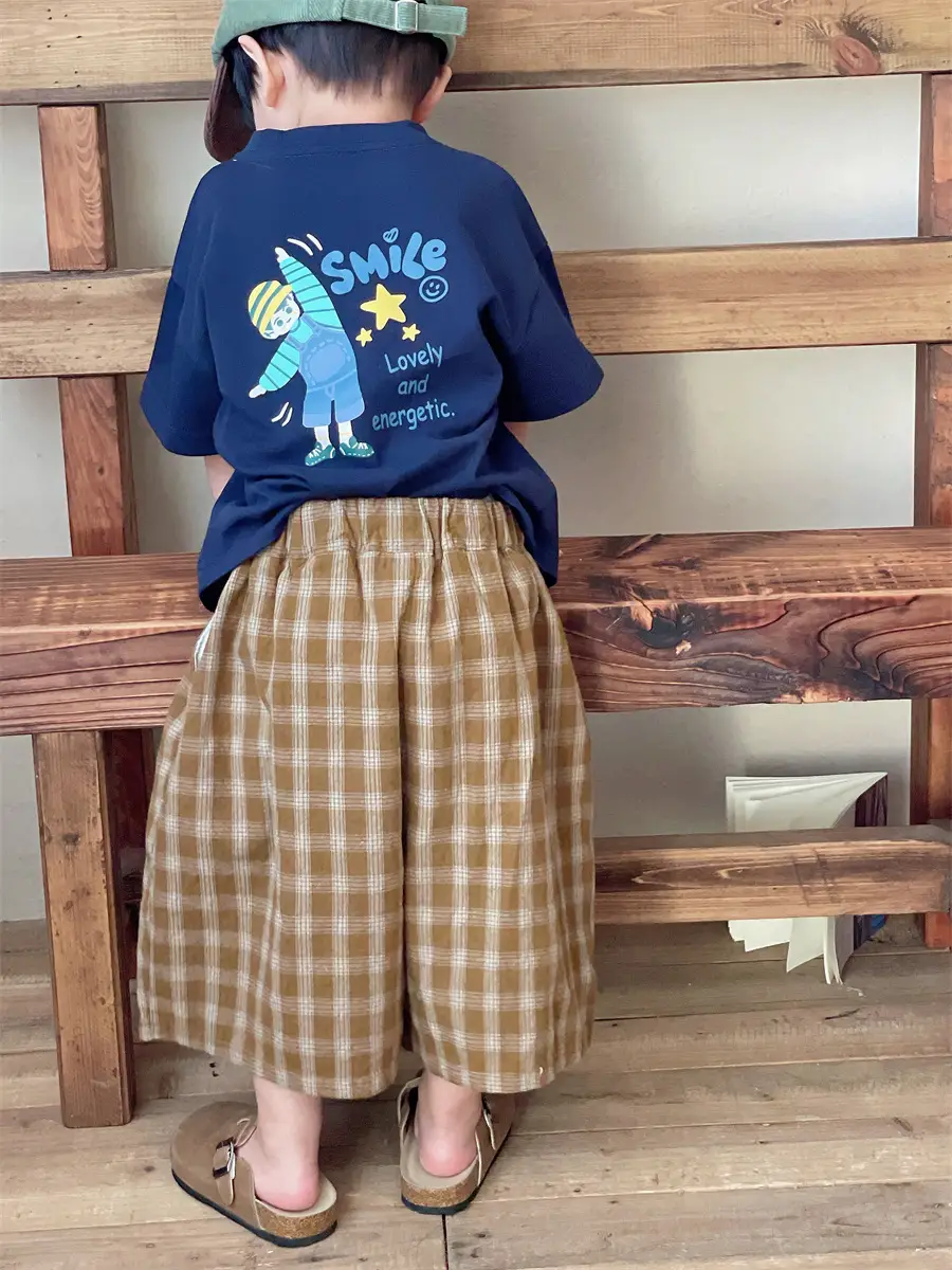Baby Girls Plaid Wide Leg Pants Cotton Linen 2025 — feature 9
