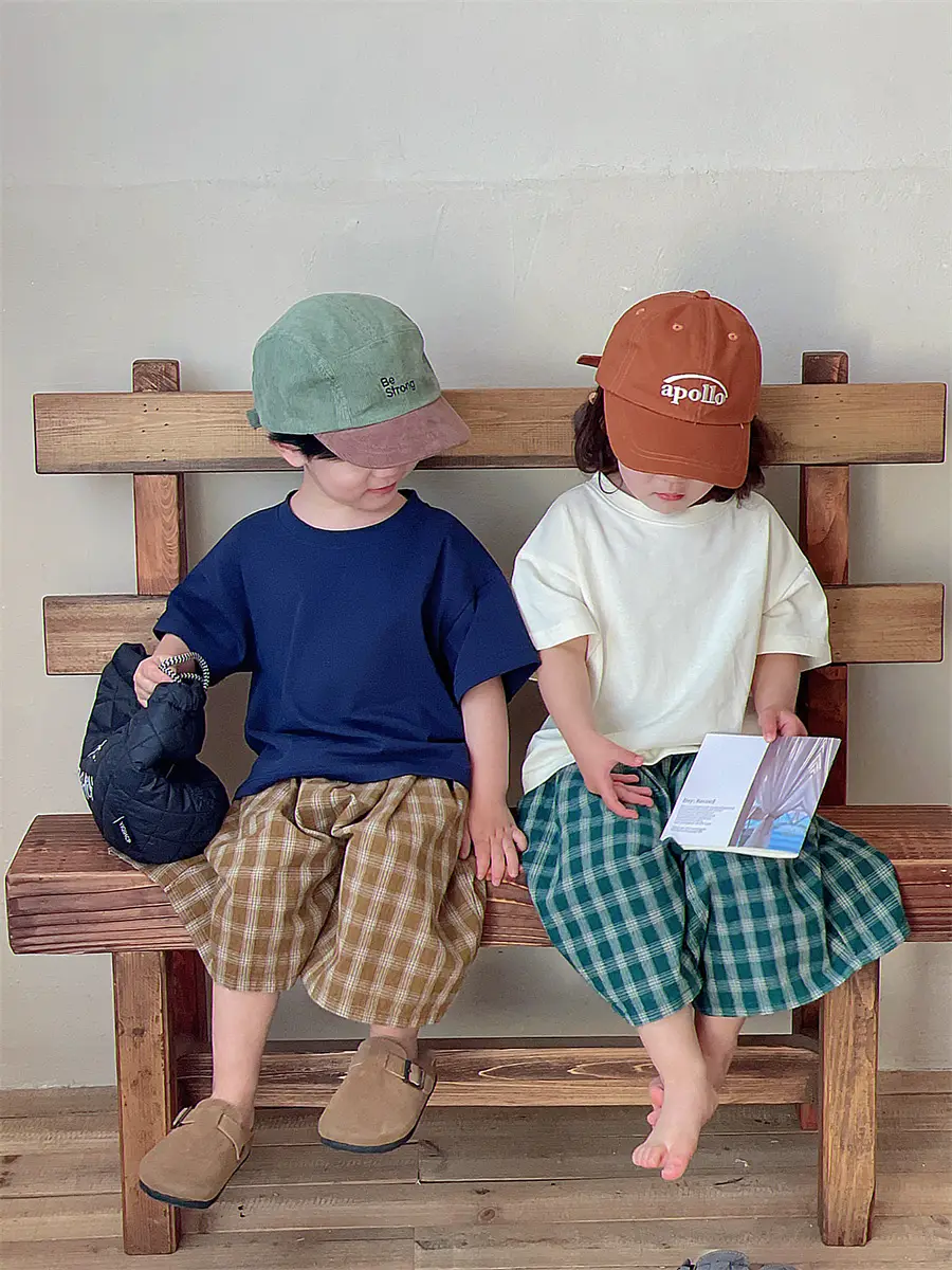 Kids Cotton T-Shirt Blue Short Sleeve Cartoon Cap — feature 4