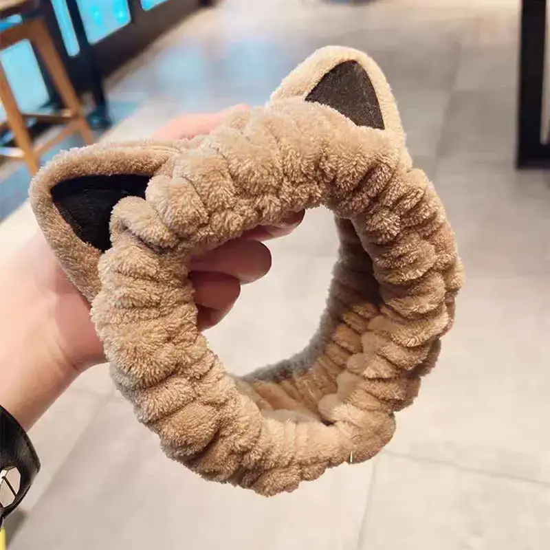 Korean Cat Ears Plush Headband for Girls Women
