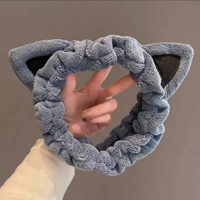 Korean Cat Ears Plush Headband for Girls Women