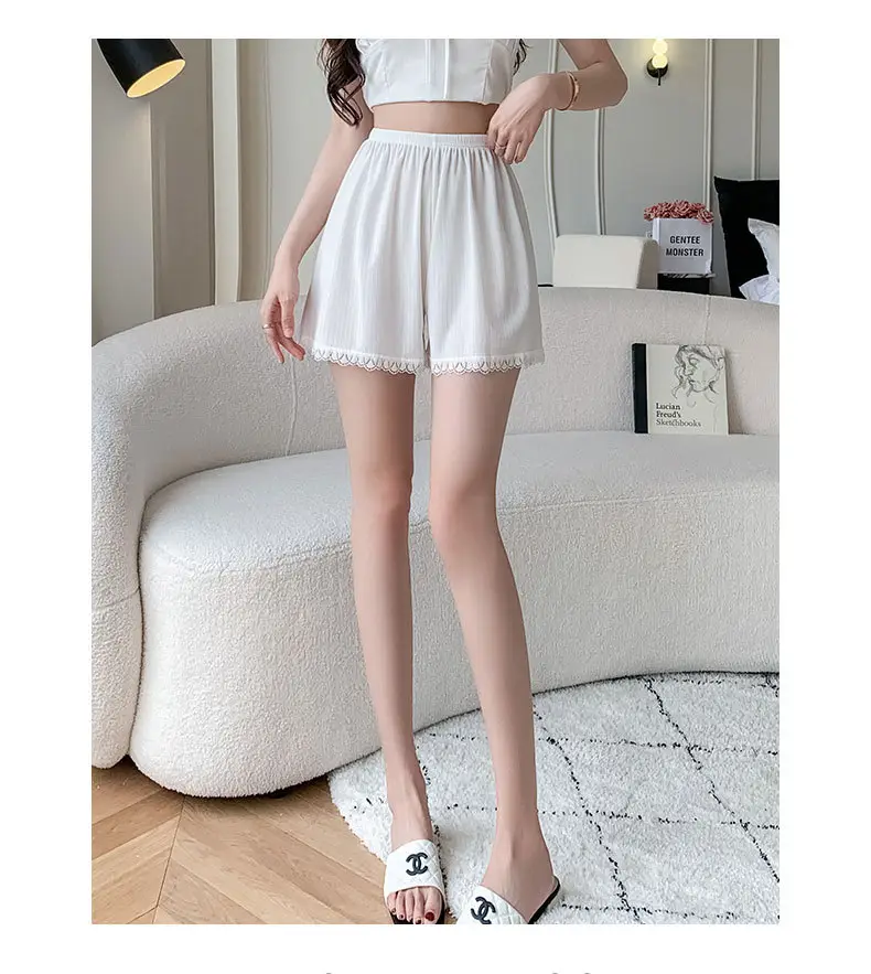 Women's Lace Shorts Cream Anti-Curl Summer Wear — feature 14