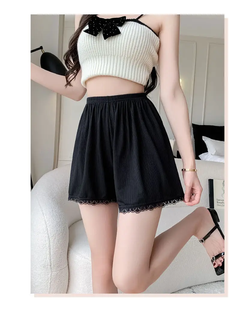 Women's Lace Shorts Cream Anti-Curl Summer Wear — feature 18