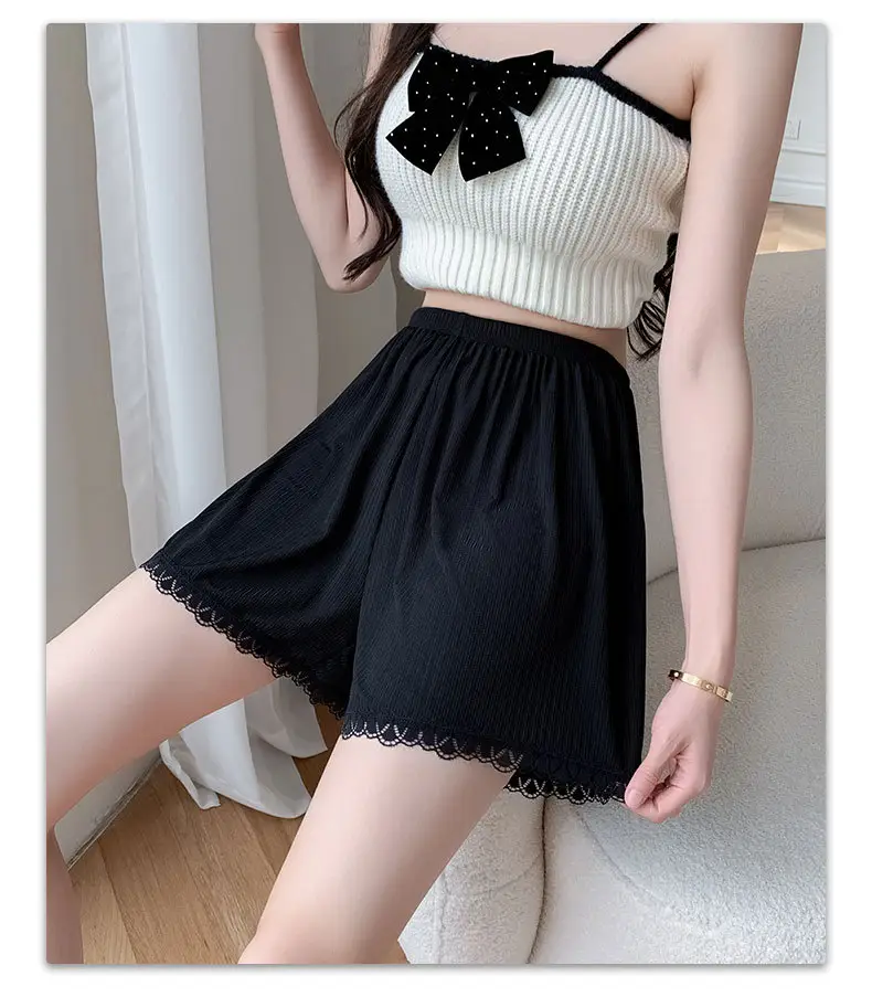 Women's Lace Shorts Cream Anti-Curl Summer Wear — feature 19