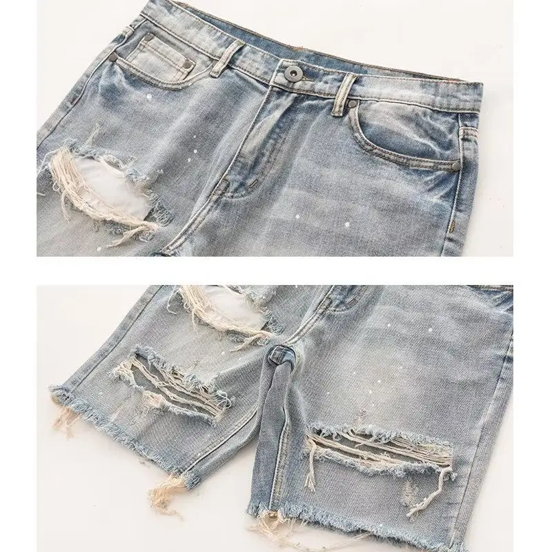 New Ins Slim Fit Lazy Pants Jeans Youth Popular Summer Men's Art Trend - Image 5