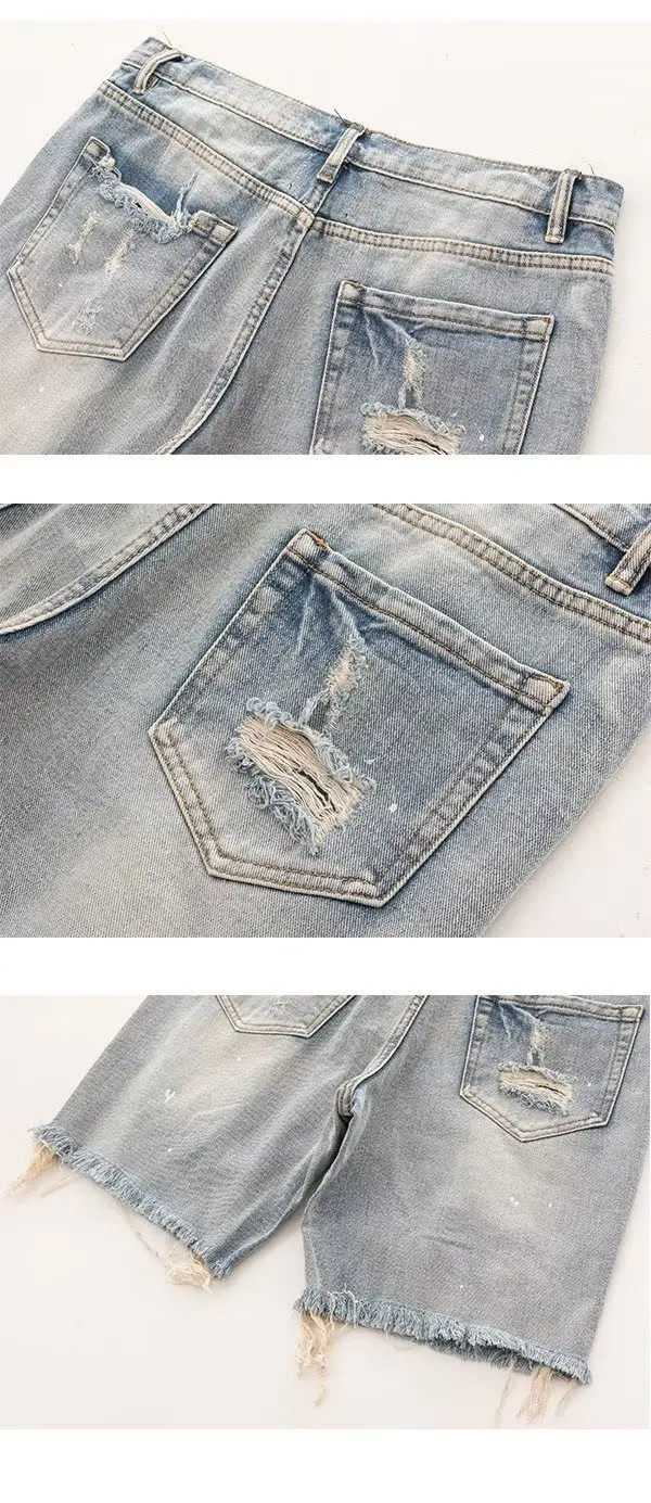 New Ins Slim Fit Lazy Pants Jeans Youth Popular Summer Men's Art Trend — feature 5