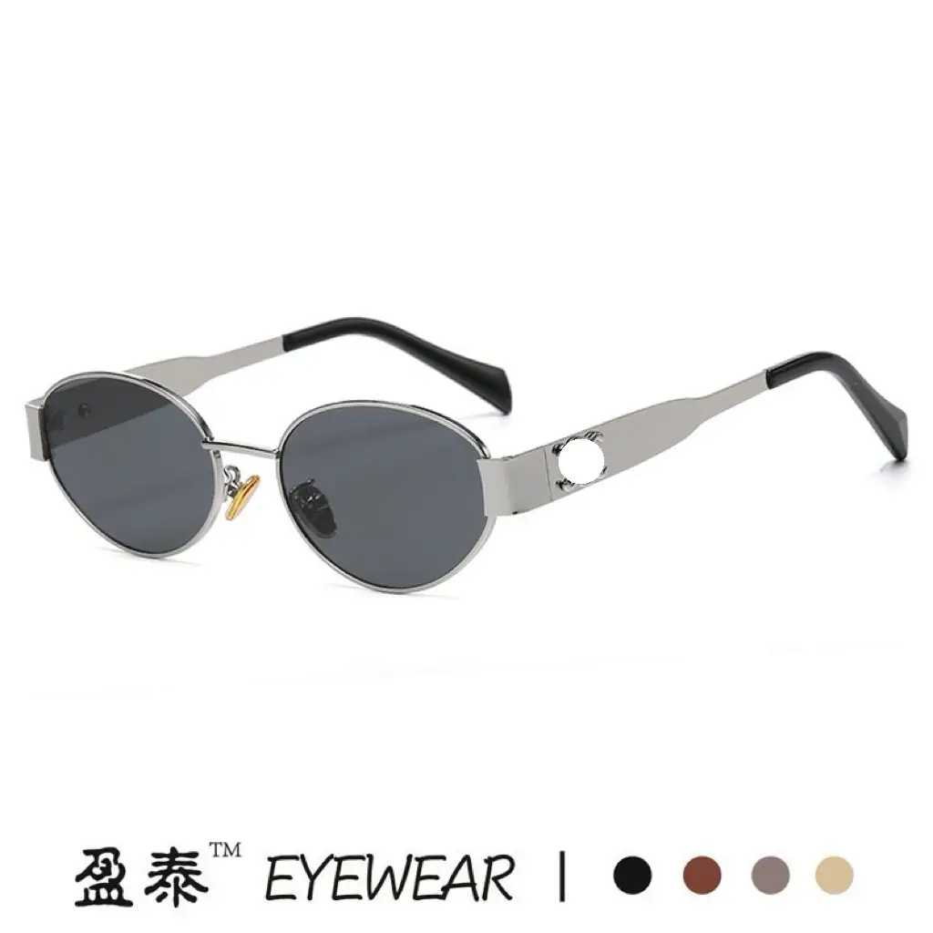 Silver Black Cat Eye Sunglasses for Women - Image 9