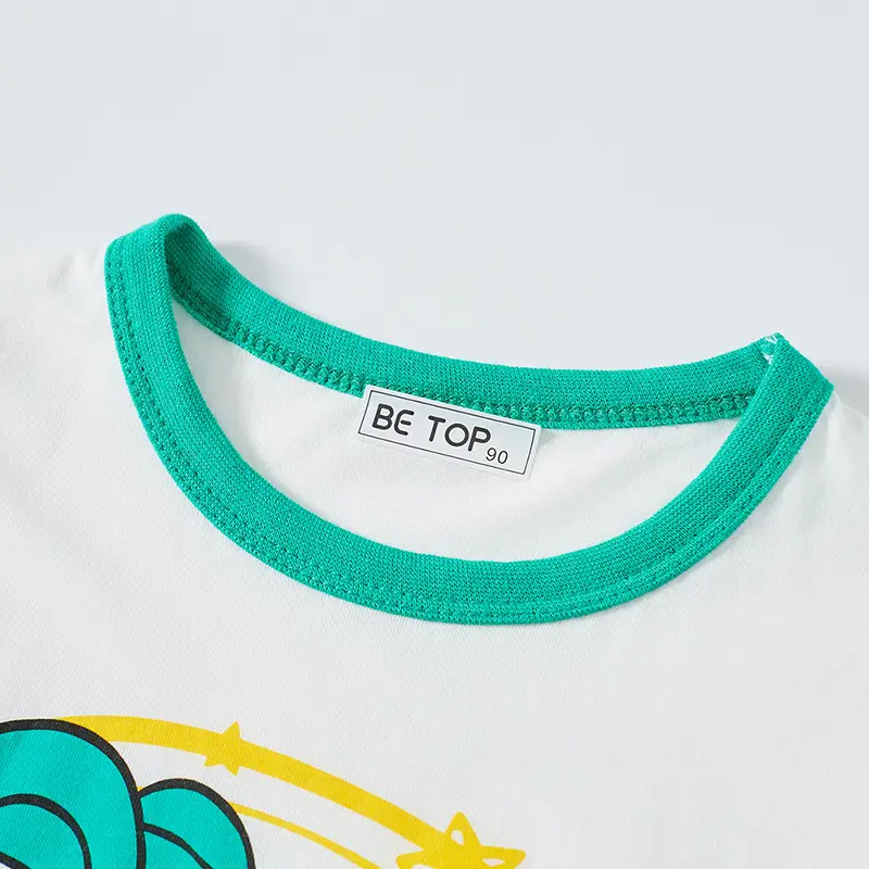 Boys Cotton Cartoon T-Shirt Blue White Summer Set - Image 5