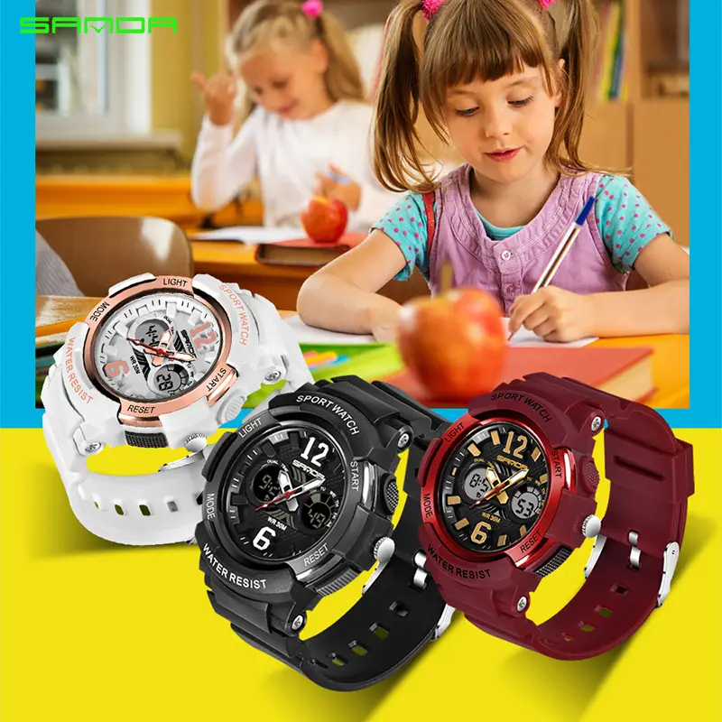 Sanda Sport Watch White Rose Gold Waterproof Shockproof