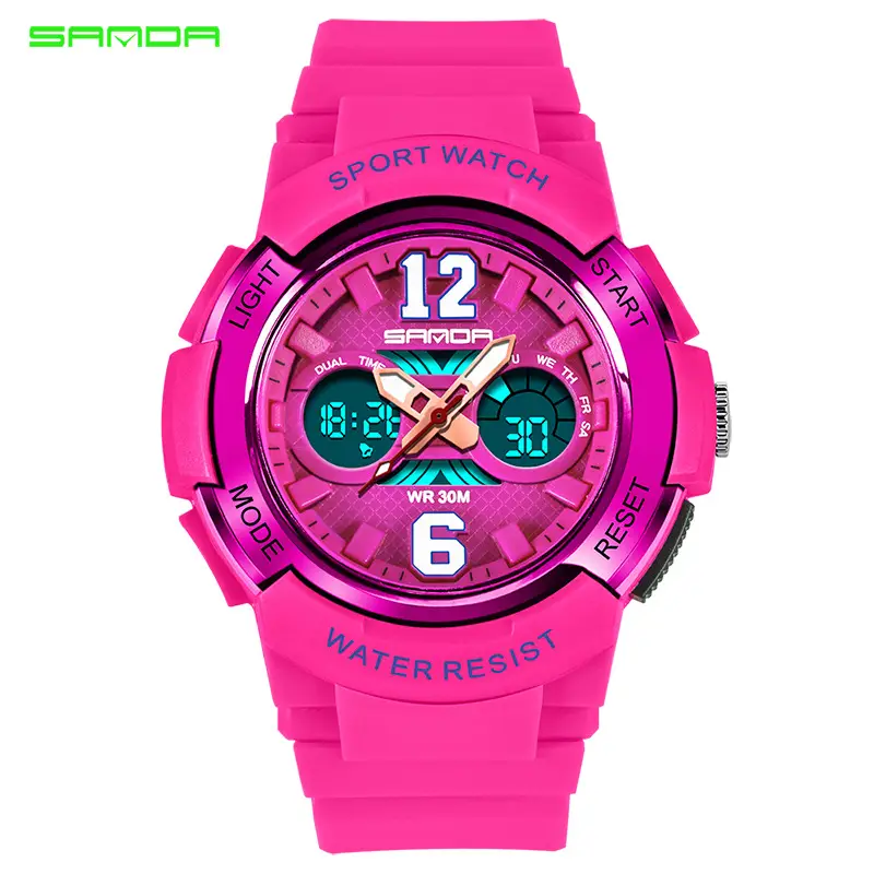 Sanda Sport Watch White Rose Gold Waterproof Shockproof