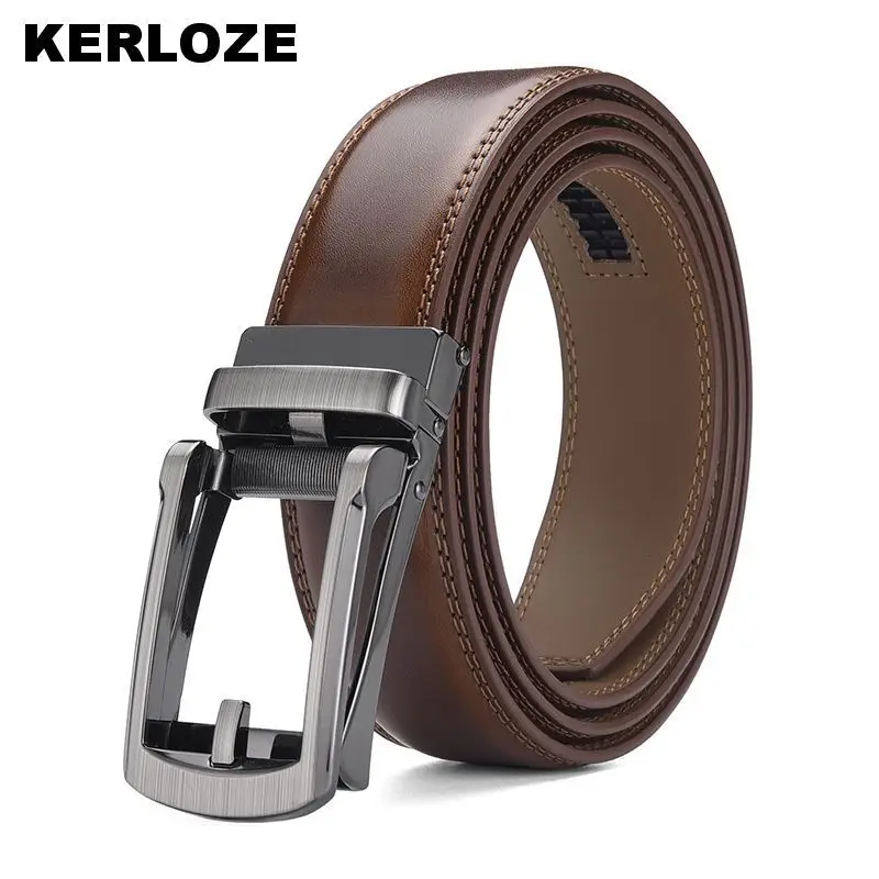 Men's Genuine Cowhide Belt Brown Automatic Buckle β feature 5