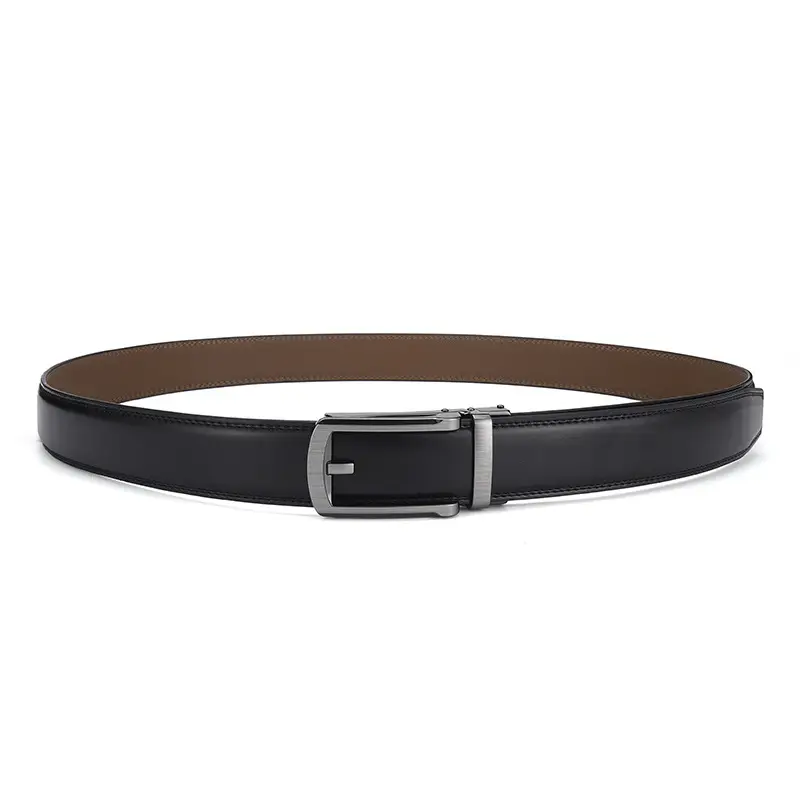 Men's Brown Leather Belt with Silver Buckle 3.5cm - Image 7