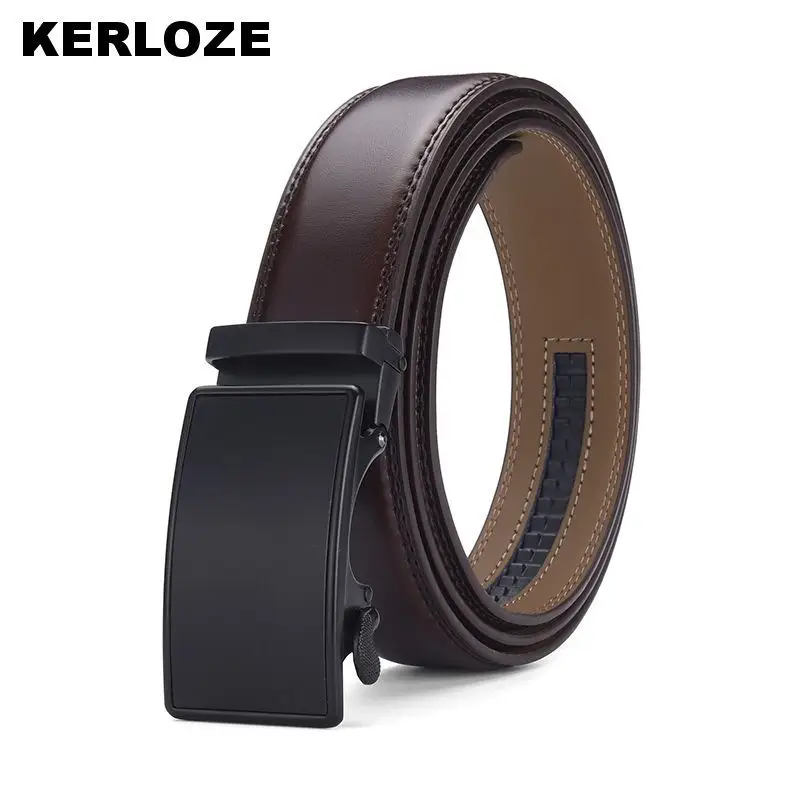 Men's Black Automatic Buckle Belt Pure Cowhide - Image 4