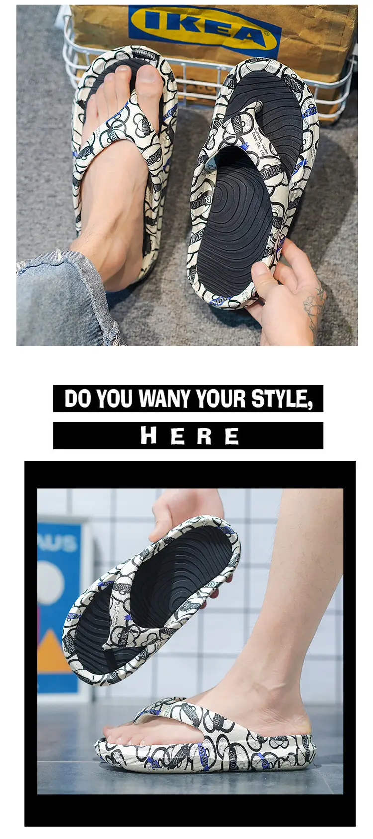 Men's Trendy Slip-On Beach Flip-Flops Thick Soled — feature 2