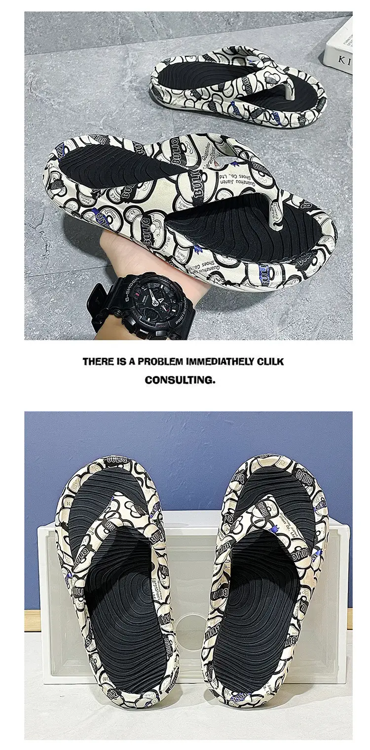 Men's Trendy Slip-On Beach Flip-Flops Thick Soled — feature 3
