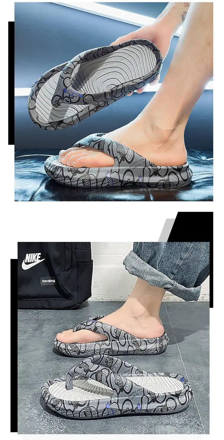 Men's Trendy Slip-On Beach Flip-Flops Thick Soled — feature 4