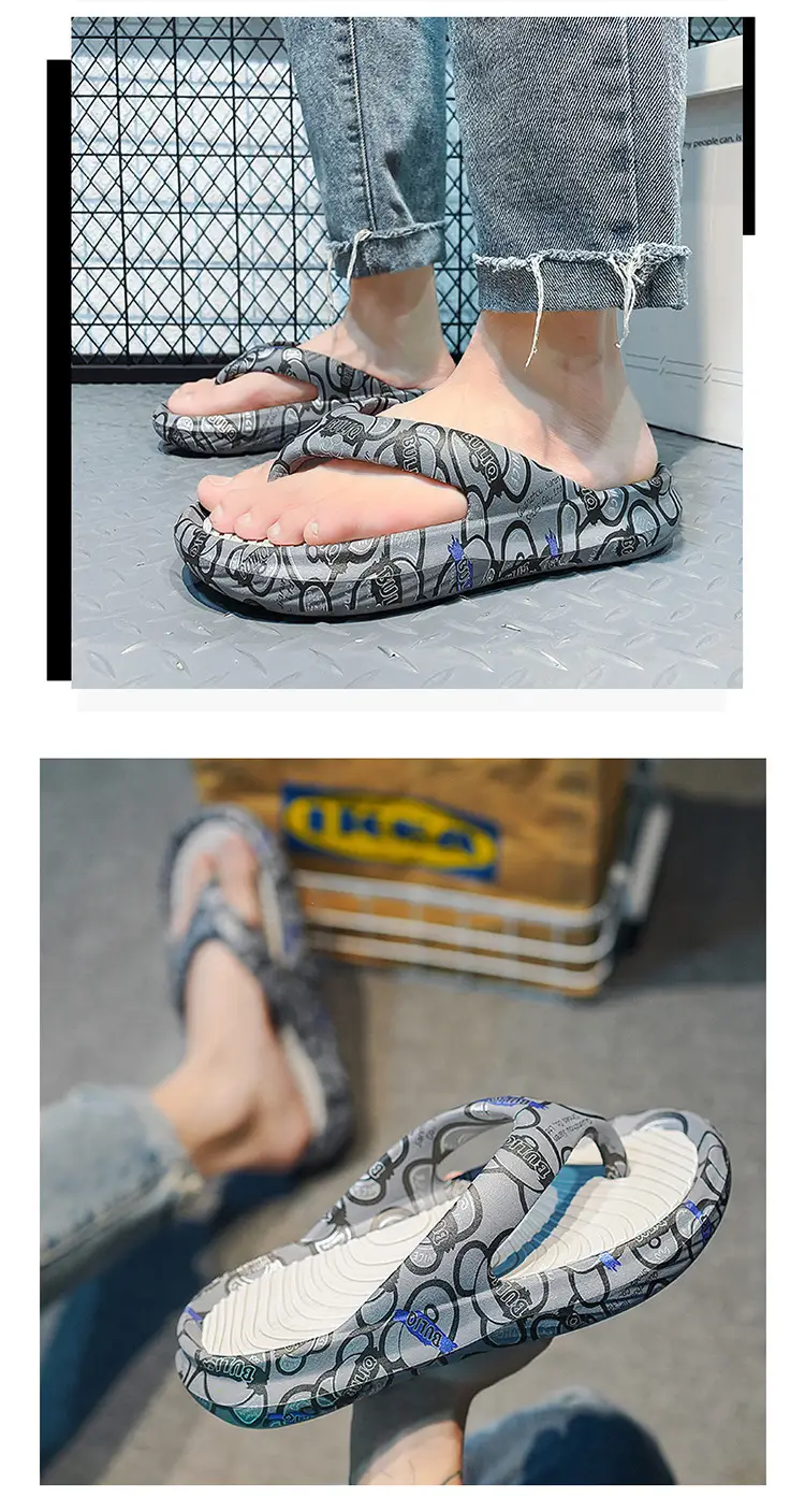 Men's Trendy Slip-On Beach Flip-Flops Thick Soled — feature 5
