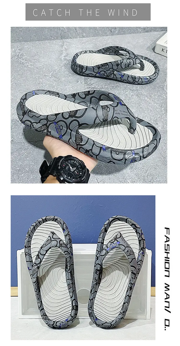Men's Trendy Slip-On Beach Flip-Flops Thick Soled — feature 6