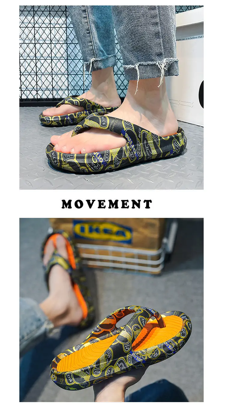Men's Trendy Slip-On Beach Flip-Flops Thick Soled — feature 8