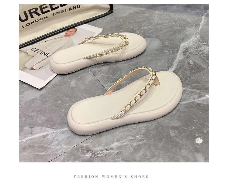 Black Korean-style Chain Flip Flops for Women β feature 18