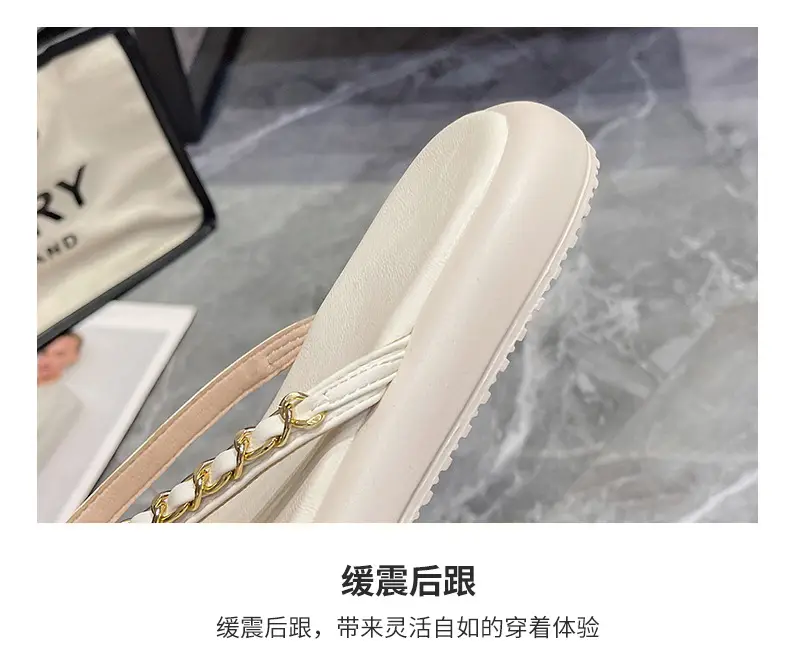 Black Korean-style Chain Flip Flops for Women β feature 6
