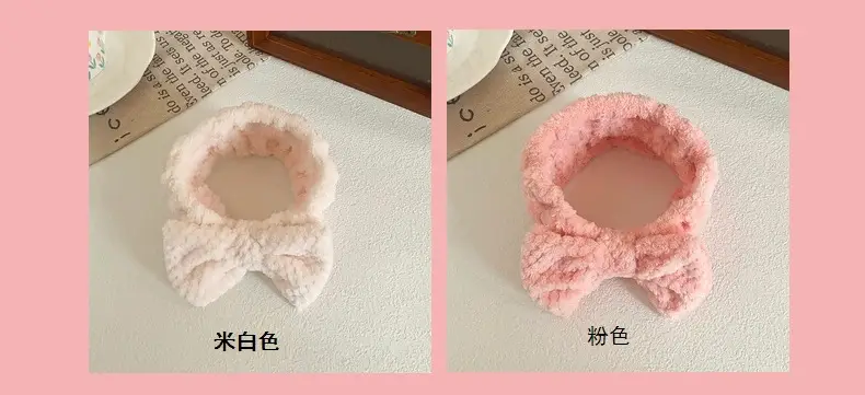 Pink Bow Headband for Women Soft Plush Hair Accessory — feature 11