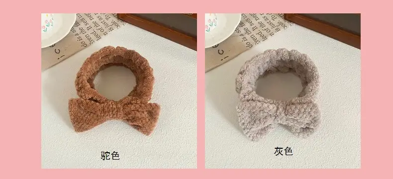 Pink Bow Headband for Women Soft Plush Hair Accessory — feature 13