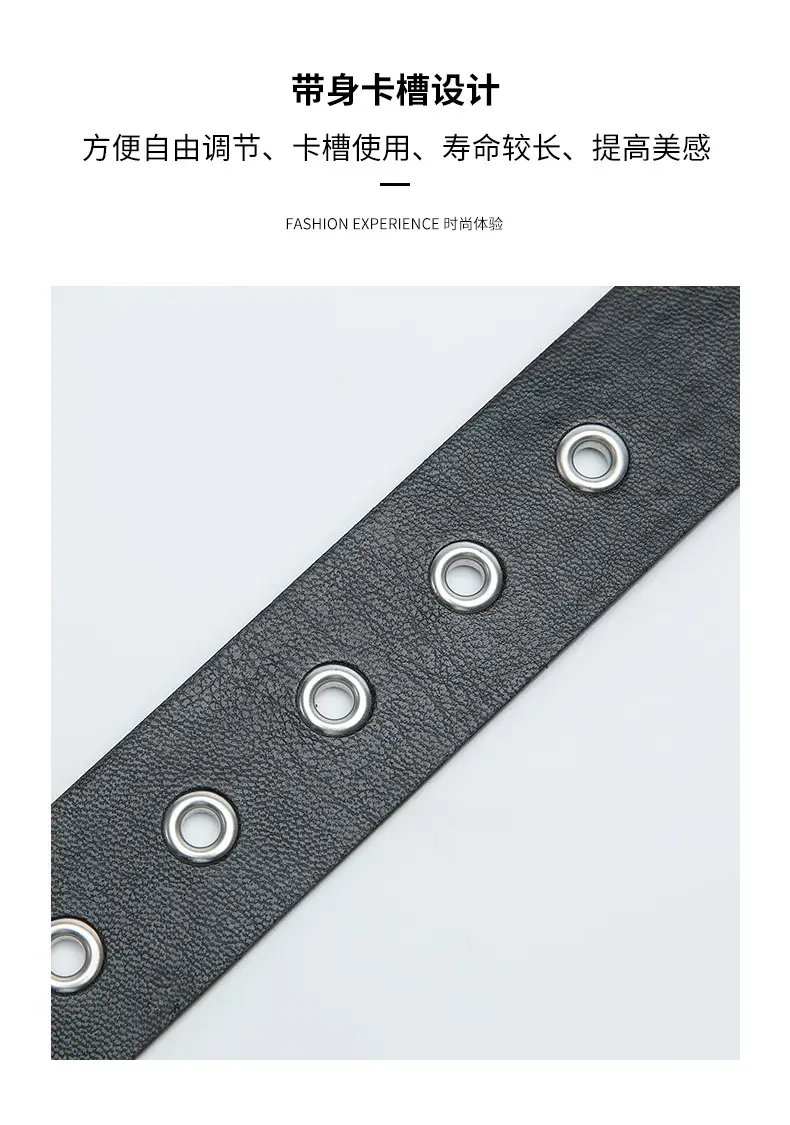 Black Square Beads Rivet Belt for Women — feature 22