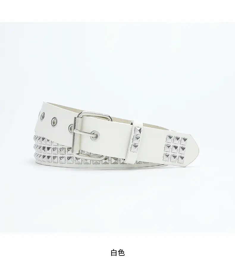 Black Square Beads Rivet Belt for Women — feature 26