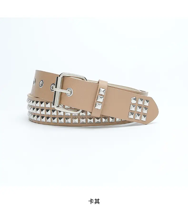 Black Square Beads Rivet Belt for Women — feature 27