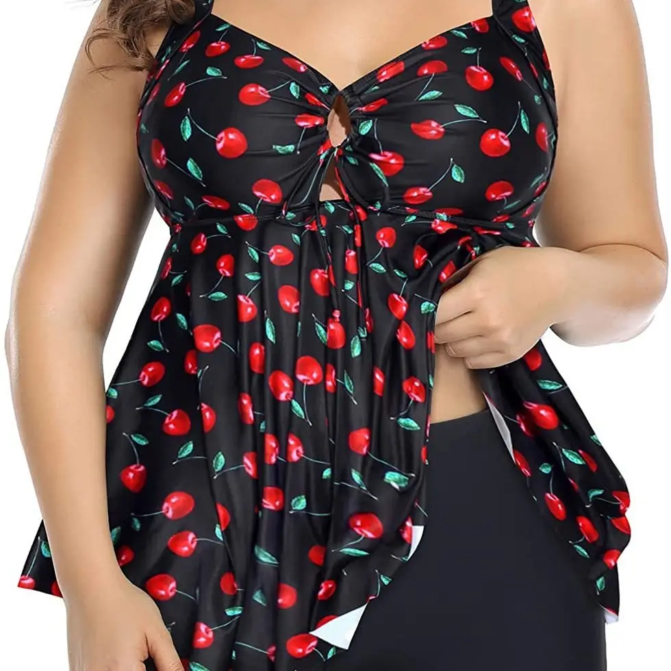 Women's Citrus Print Two-Piece Swimwear Set Plus Size - Image 13