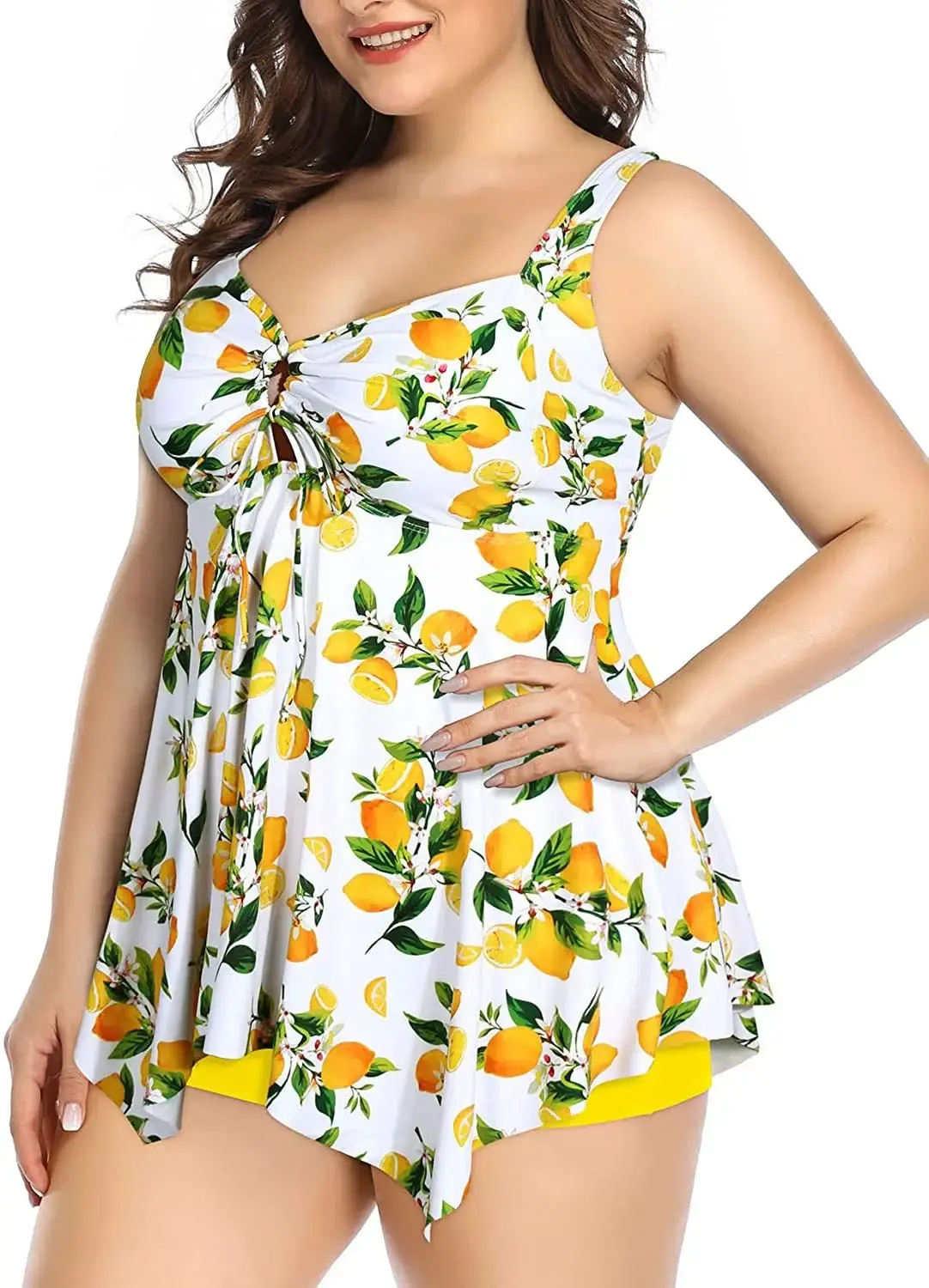 Women's Citrus Print Two-Piece Swimwear Set Plus Size — feature 17
