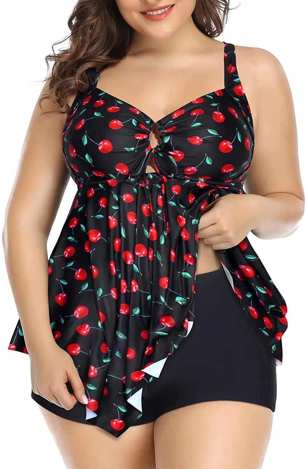 Women's Citrus Print Two-Piece Swimwear Set Plus Size - Image 5