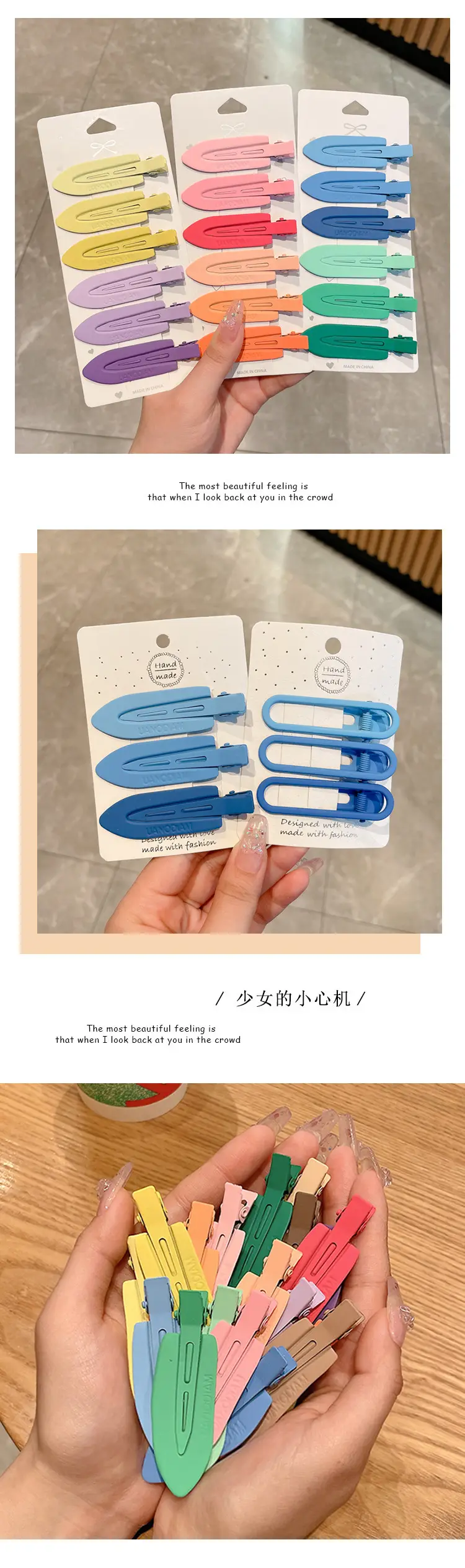 Pink Hair Clips for Women's Side Fringe & Makeup — feature 3