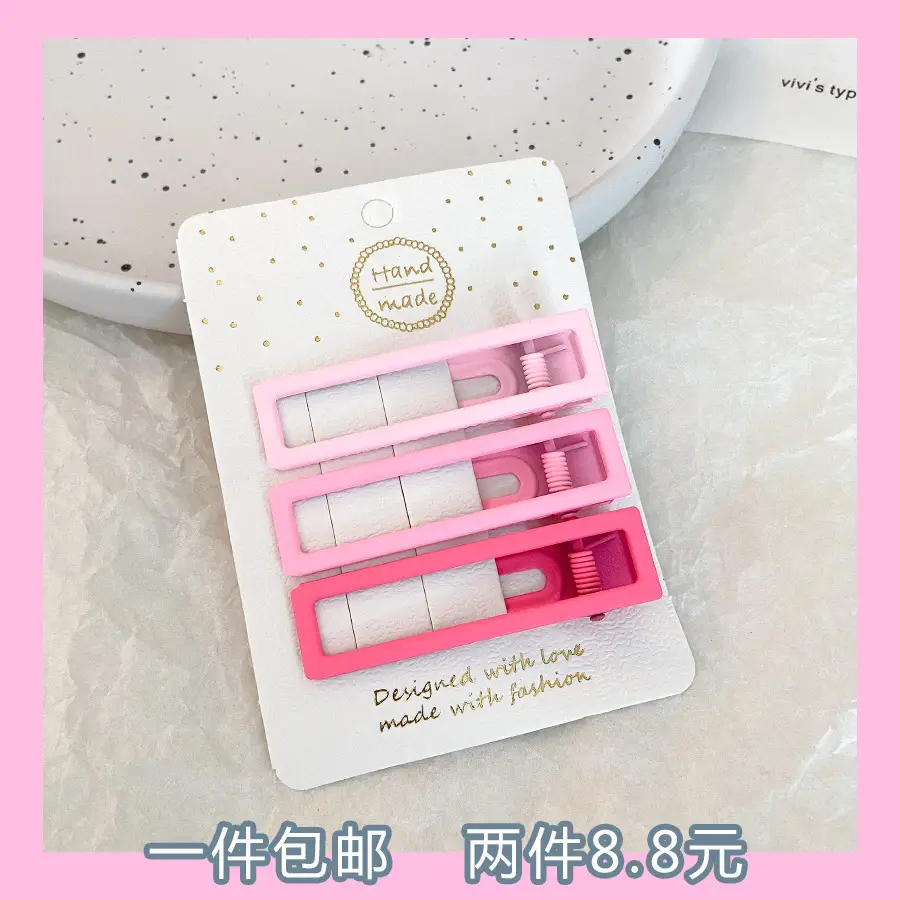 Pink Hair Clips for Women's Side Fringe & Makeup - Image 28