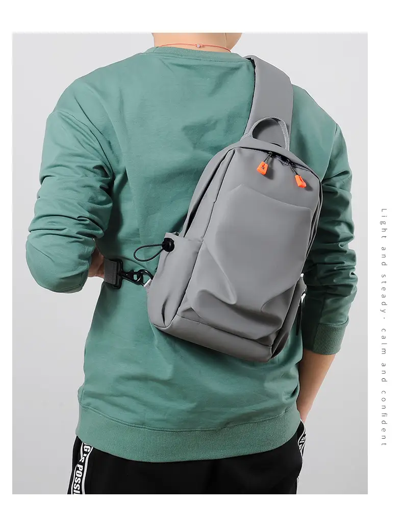 Men's Waterproof Crossbody Bag Black Multi Layer — feature 18