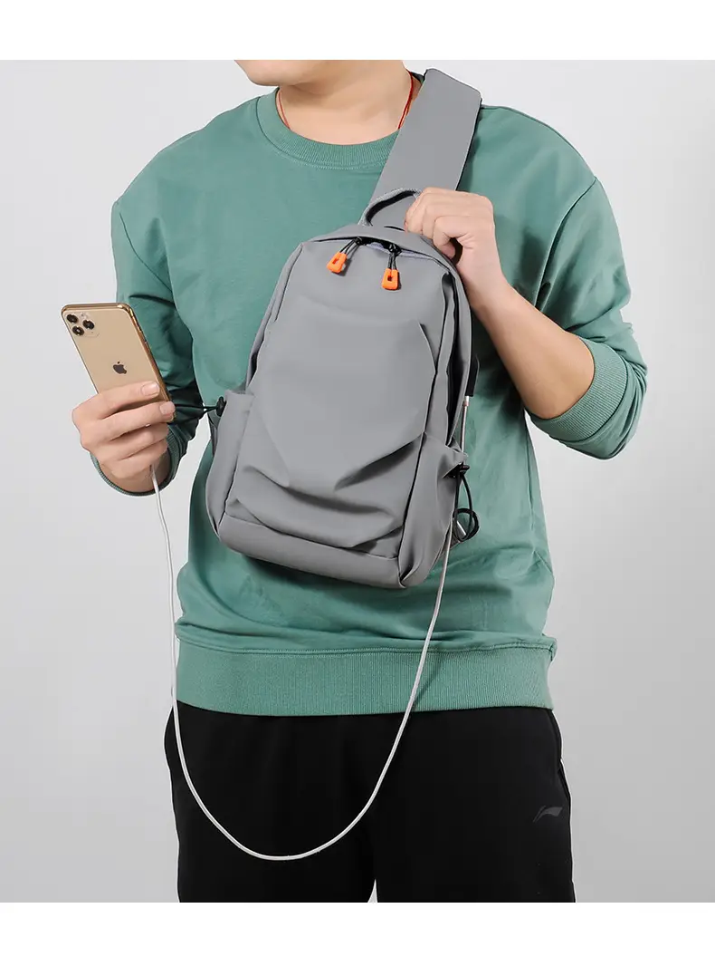 Men's Waterproof Crossbody Bag Black Multi Layer — feature 20