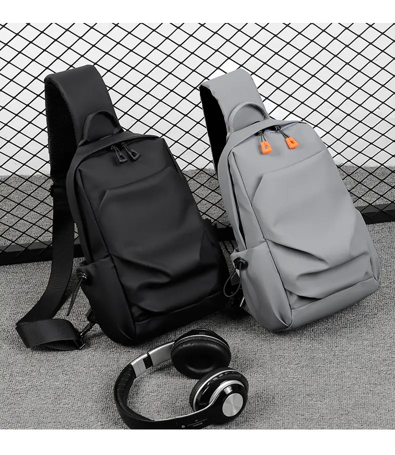 Men's Waterproof Crossbody Bag Black Multi Layer — feature 21