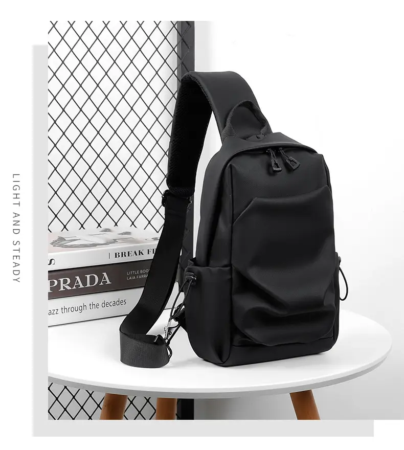 Men's Waterproof Crossbody Bag Black Multi Layer — feature 22