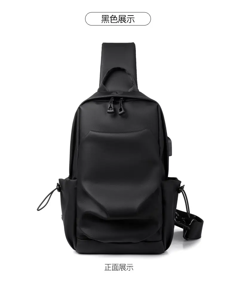 Men's Waterproof Crossbody Bag Black Multi Layer — feature 28