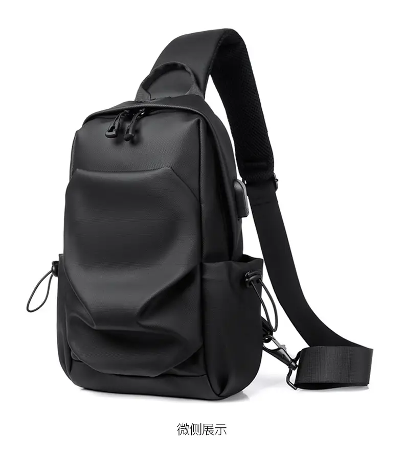 Men's Waterproof Crossbody Bag Black Multi Layer — feature 29